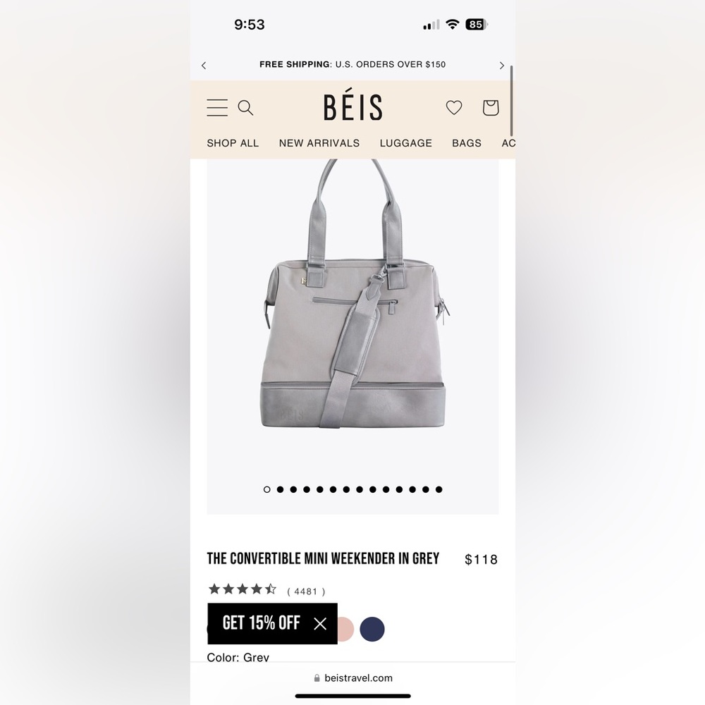 BEIS The convertible Mini Weekender